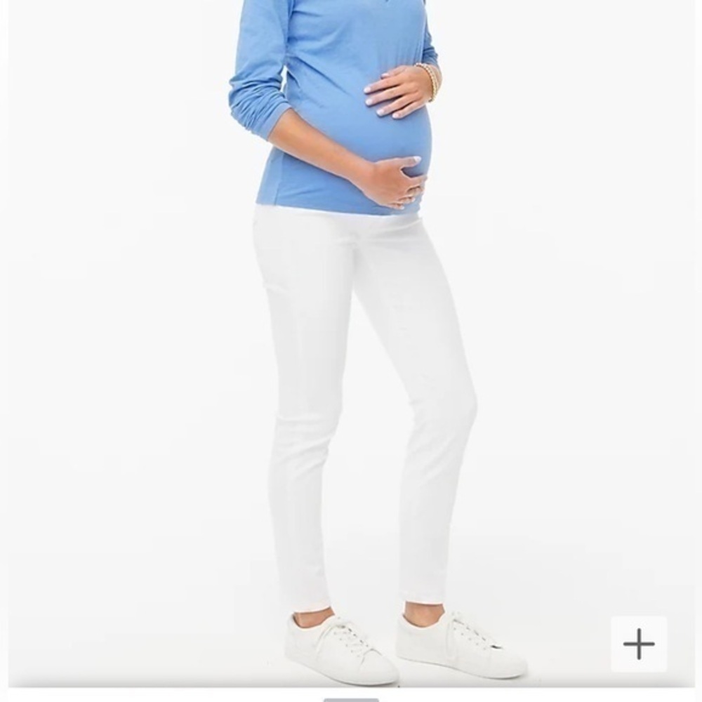 J Crew White Straight Leg Maternity Jeans Size 28 Signature Stretch